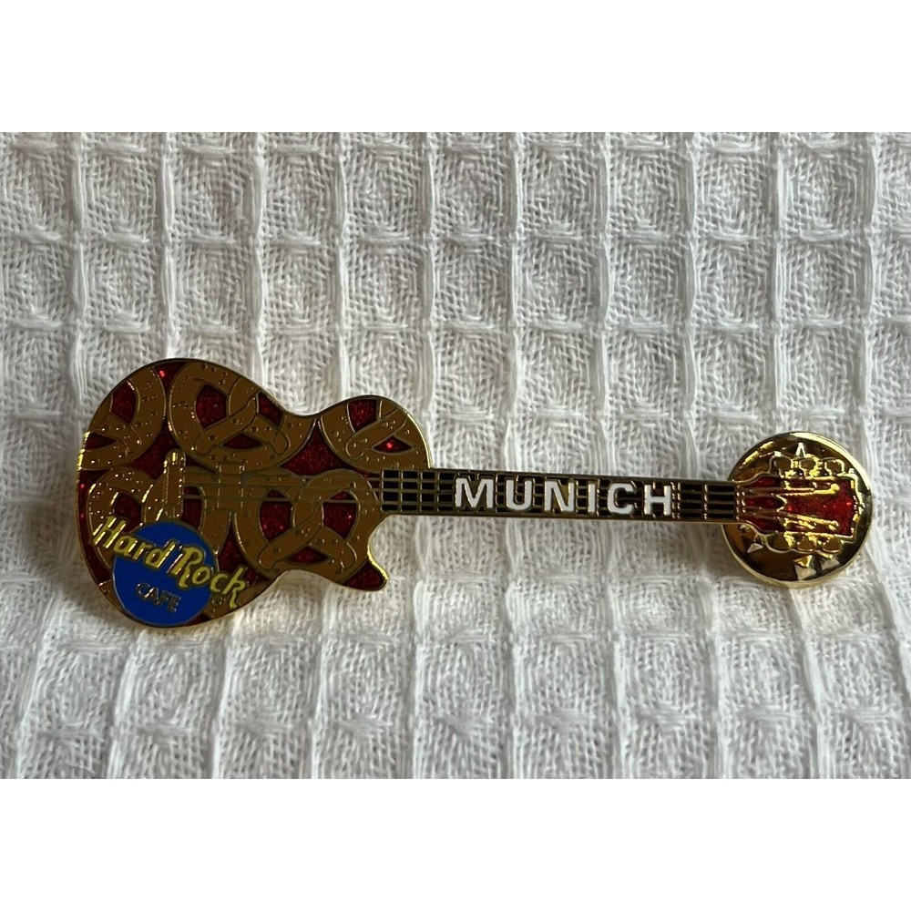 Hard Rock Cafe Munich Pin Pretzel Guitar pretzel